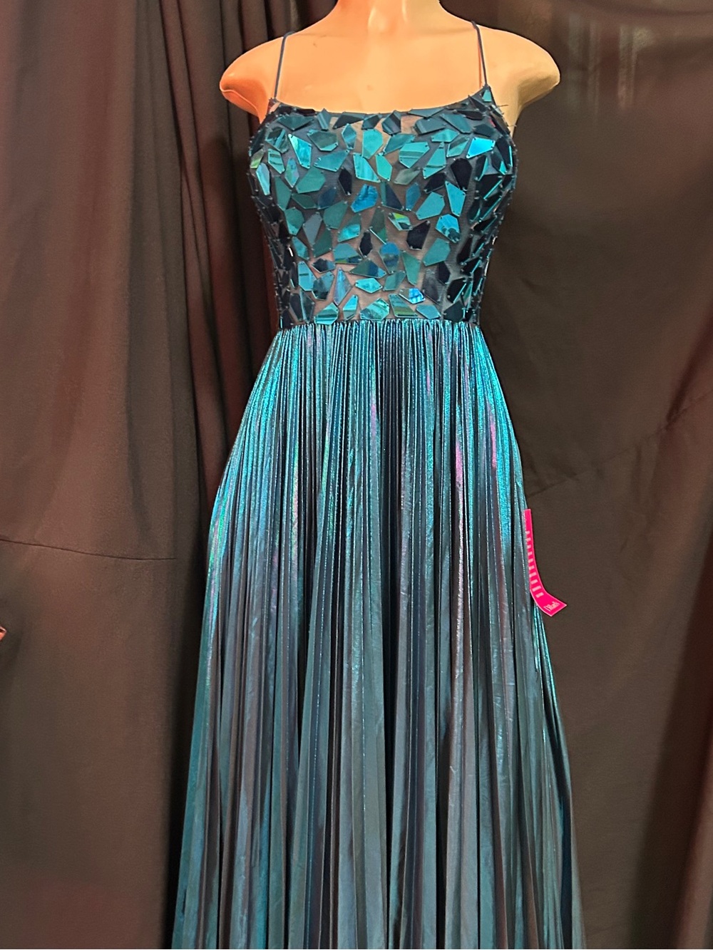 Nwt Coya collection Teal Mosaic Evening Gown S